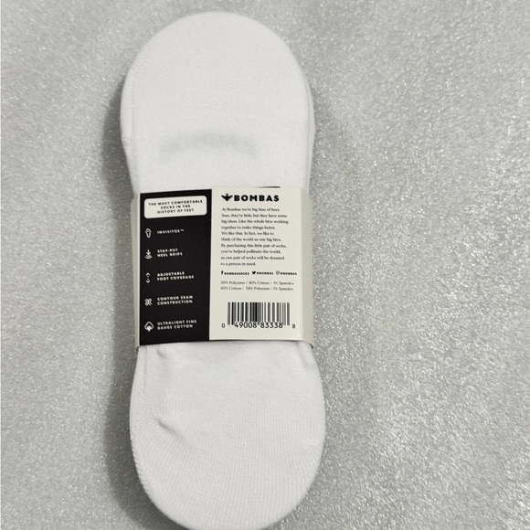 New Bombas Womens Casual Socks - White Medium No Show 4 ct lot - Picture 4 of 4